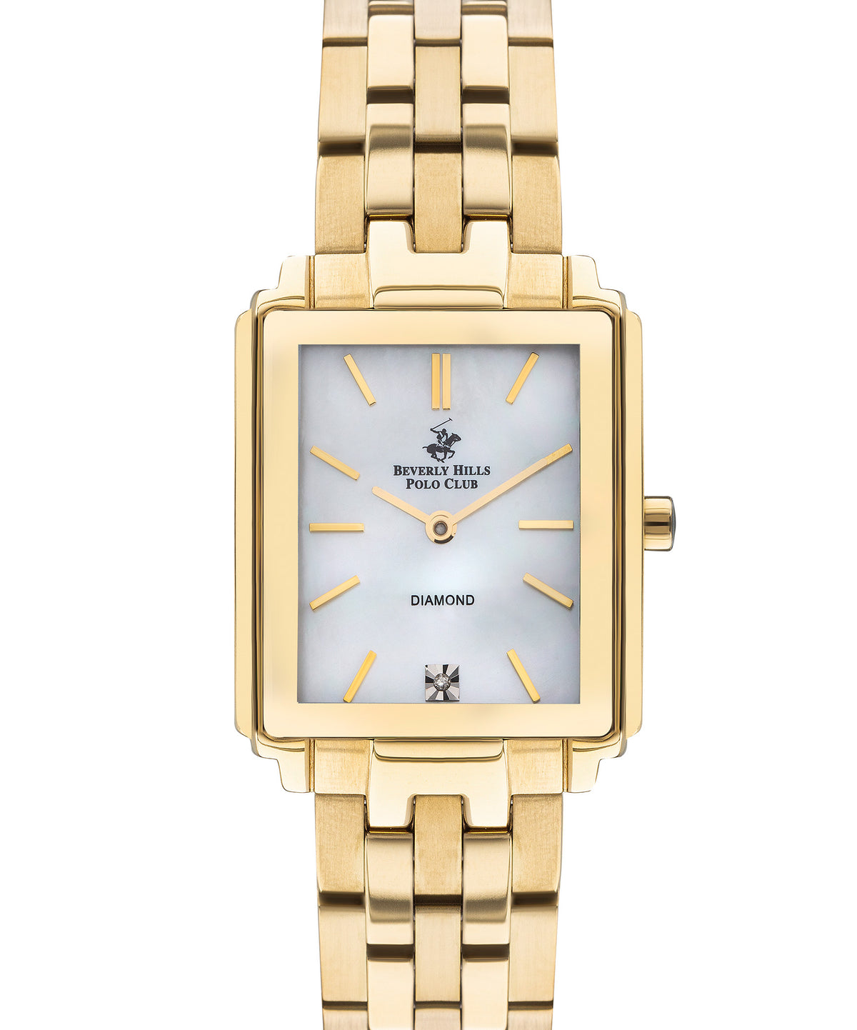 Beverly Hills Polo Club  Women's Analog Watch, White Dial & Gold Stainless Steel Strap, BP3326X.120