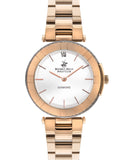 Beverly Hills Polo Club  Women's Analog Watch, Pearl Dial & Rose Gold Stainless Steel Strap, BP3333X.430