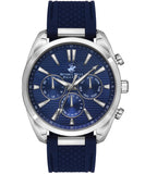 Beverly Hills Polo Club  Men's Watch, Blue Dial & Black Rubber Strap, BP3337X.399