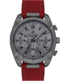 Beverly Hills Polo Club  Men's Watch, Grey Dial & Red Rubber Strap, BP3337X.061