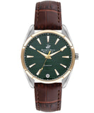 Beverly Hills Polo Club  Women's Analog Watch, Green Dial & Brown Leather Strap, BP3339X.270