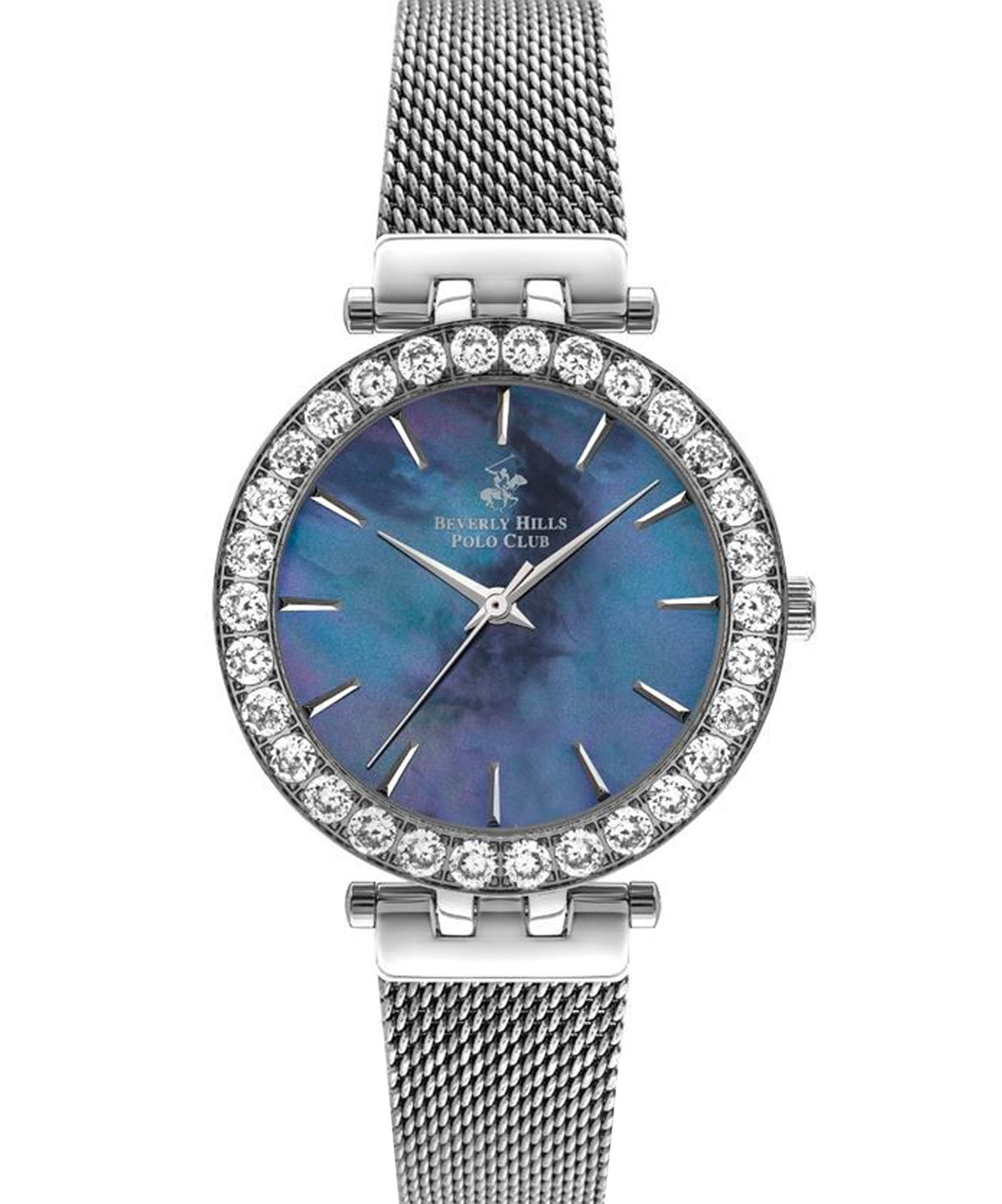 Beverly Hills Polo Club  Women's Analog Watch, Blue Dial & Silver Stainless Steel Strap, BP3341C.390