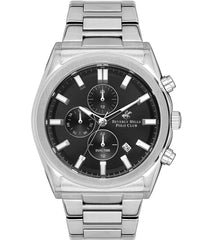 Beverly Hills Polo Club  Men's Watch, Black Dial & Silver Stainless Steel Strap, BP3344X.350