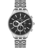 Beverly Hills Polo Club  Men's Watch, Black Dial & Silver Stainless Steel Strap, BP3346X.350