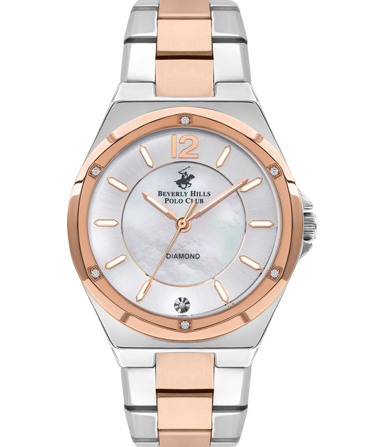 Beverly Hills Polo Club, Men's, Analog Watch, White Dial, with Stainless Steel Band, BH-BP3351X.520