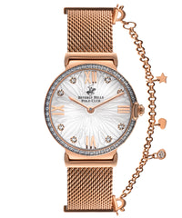 Beverly Hills Polo Club  Women's Analog Watch, Silver Dial & Rose Gold Stainless Steel Strap, BP3363C.430