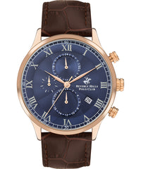 Beverly Hills Polo Club  Men's watch, Dark Blue Dial, Brown Leather Strap Wrist Watch,BP3371X.492