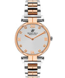 Beverly Hills Polo Club  Women's watch, White Dial, Two Toned  Stainless Steel Metal Strap, Wrist Watch, BP3382X.530