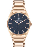 Beverly Hills Polo Club  Women's watch, Blue Dial, Rose Gold Stainless Steel Metal Strap, Wrist Watch, BP3384C.490