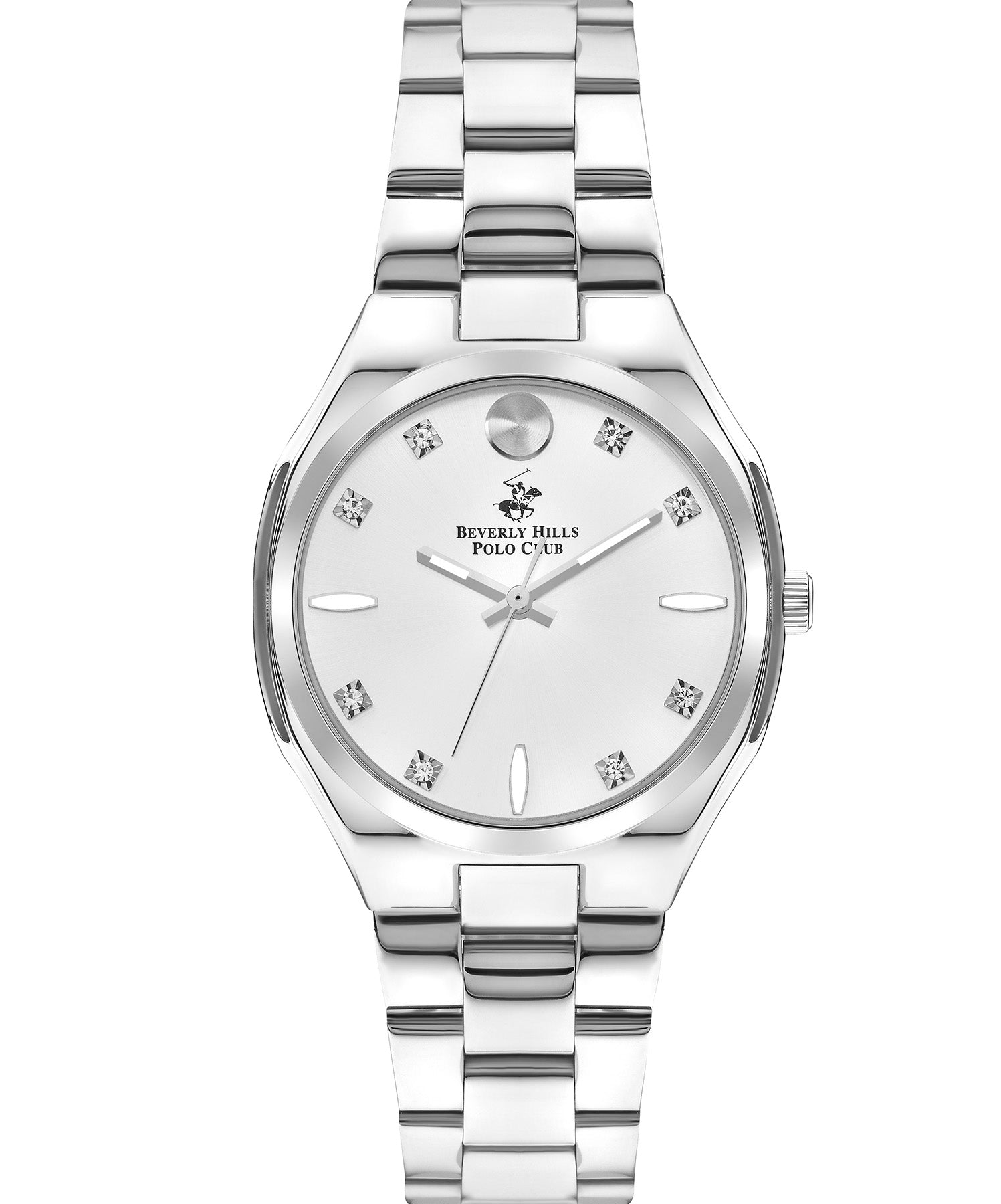 Beverly Hills Polo Club  Women's watch, Silver Dial, Silver Stainless Steel Metal Strap, Wrist Watch, BP3385C.330