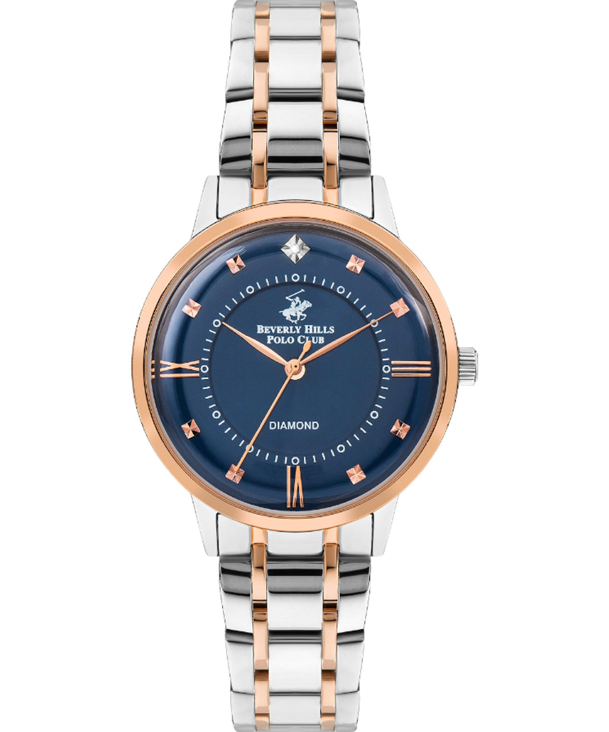 Beverly Hills Polo Club  Women's watch, Blue Dial, Two Tone Stainless Steel Strap, Wrist Watch,BP3388C.590