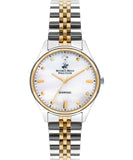 Beverly Hills Polo Club  Women's watch, White Dial, Two Tone Stainless Steel Strap, Wrist Watch,BP3390C.220