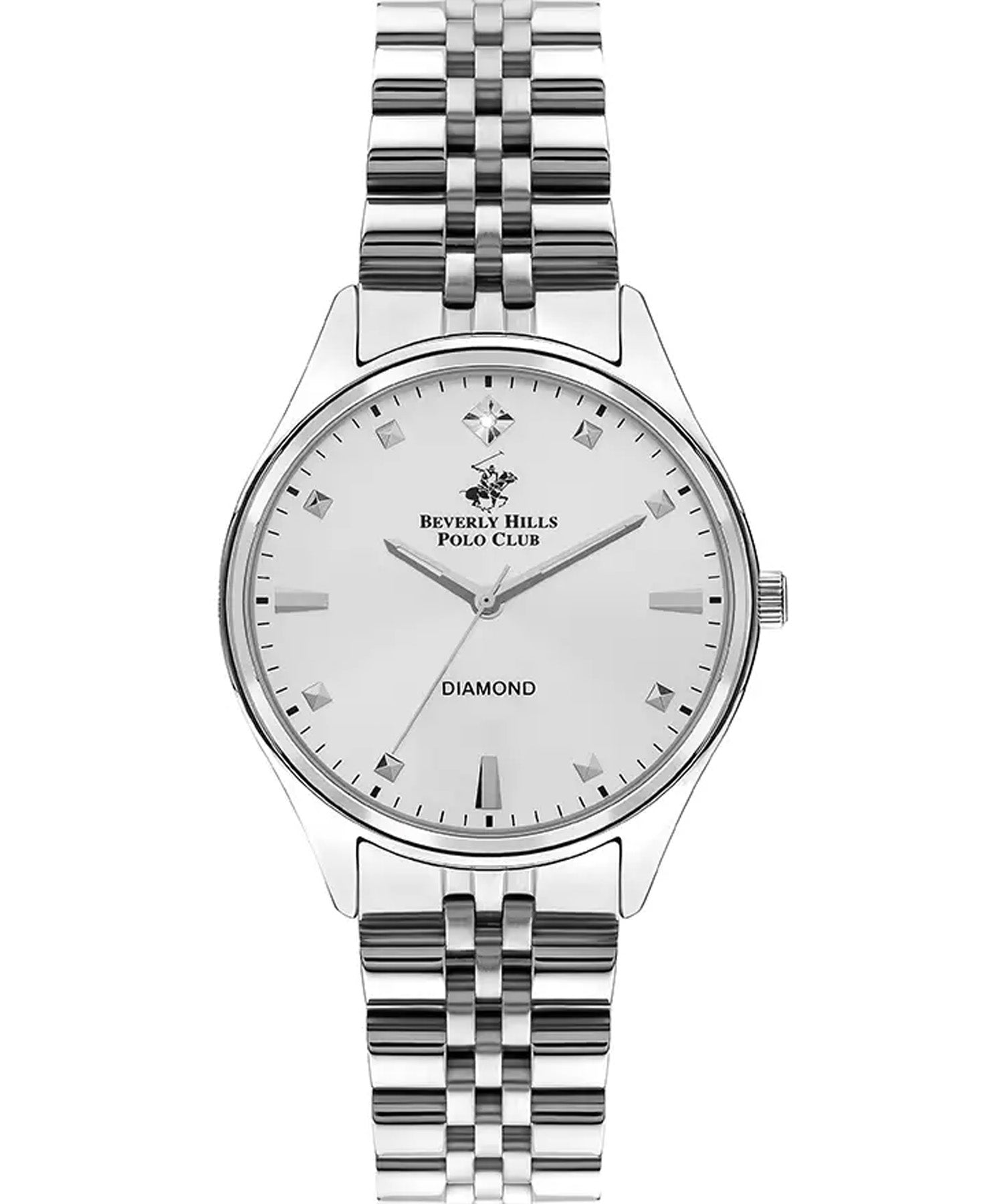 Beverly Hills Polo Club  Women's watch, White Dial, Silver Stainless Steel Strap, Wrist Watch,BP3390C.330