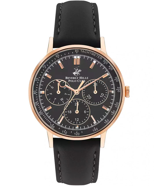 Beverly Hills Polo Club, Men's, Analog Watch, Black Dial, with Leather Band, BH-BP3391C.451