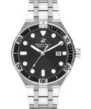 Beverly Hills Polo Club  Men's watch,Black Dial, Silver Stainless Steel Strap, Wrist Watch,BP3404X.350