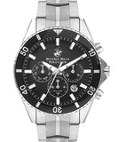 Beverly Hills Polo Club  Men's watch, Black Dial, Silver Stainless Steel Strap, Wrist Watch,BP3500X.350