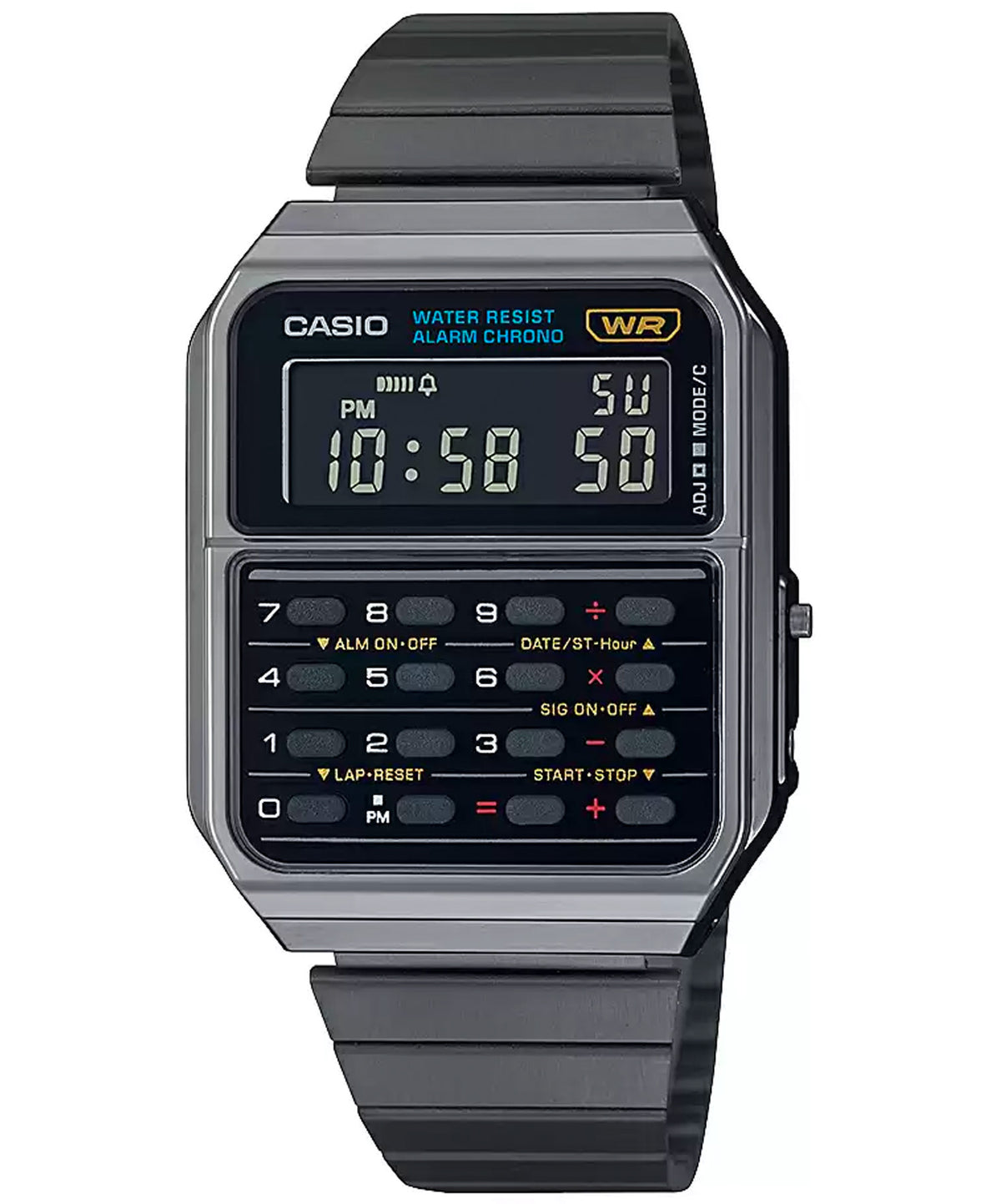 Casio Unisex Watch Vintage Collection, Black Dial Black Stainless Steel Strap, CA-500WEGG-1BDF