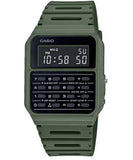 Casio Unisex Watch Vintage Collection Digital, Black Dial Green Resin Strap, CA-53WF-3BDF