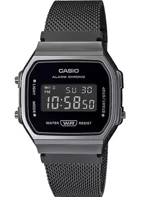 Casio men analog watch, black dial with comfortable strap, model CS-A168WEMB-1BDF, Bahrain