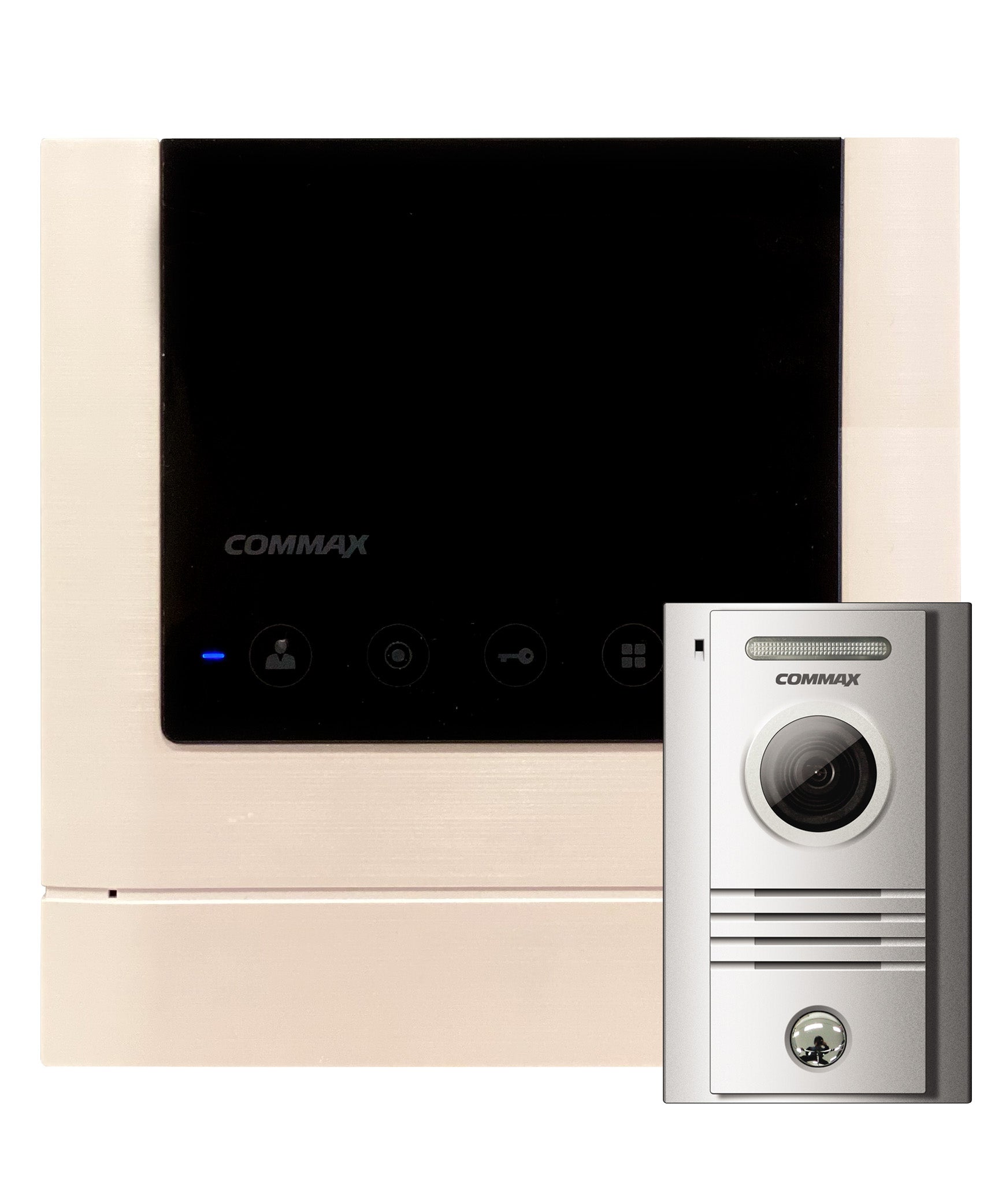 Commax Fine View 4.3" Handsfree Video Monitor, White and Black Smog Finish with DRC-40K Camera Set, CDV43M SET