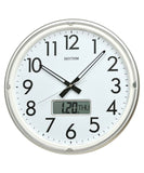 Rhythm, Digital Analog Wall Clock, Silver, CFG717NR19