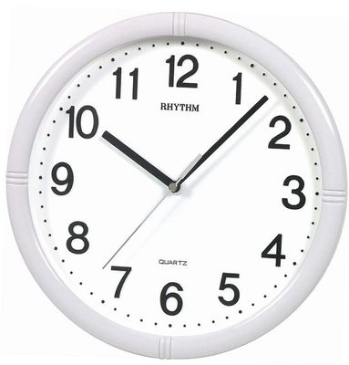 Rhythm Wall Clock, Basic Clock With 3D Numerals Dial, CMG434NR03