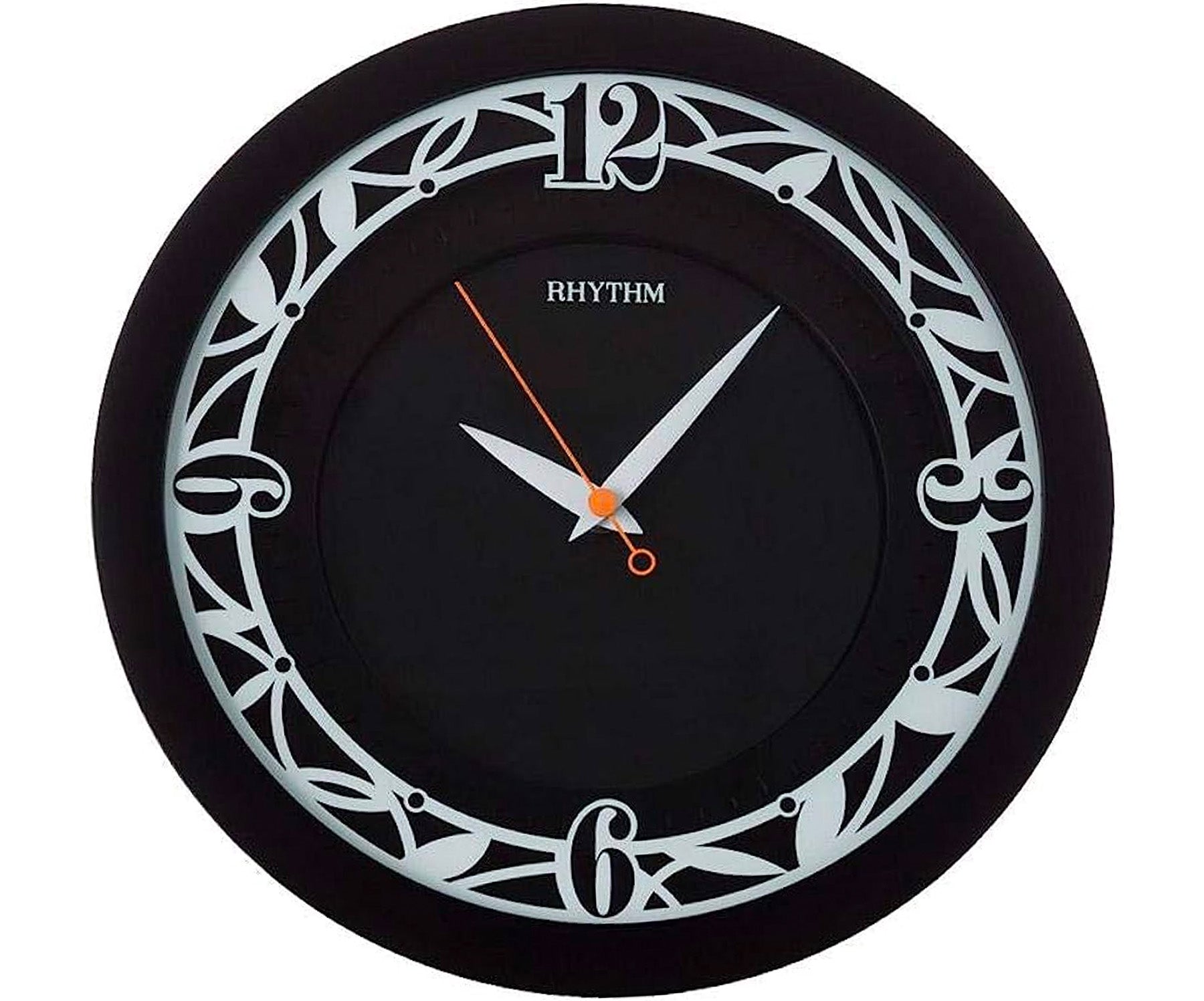 Rhythm, Wall Clock, Black, CMG483NR02