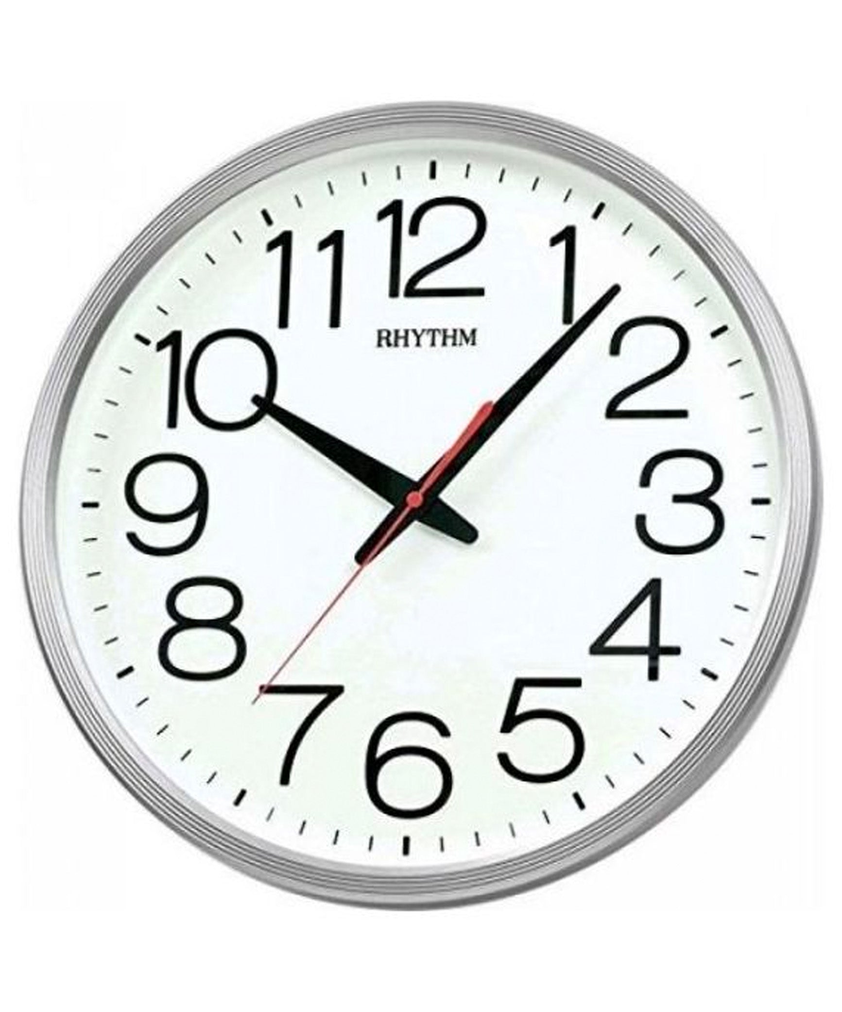 Rhythm Wall Clock, Analog Clock White Dial Silent Silky Move, CMG495CR19