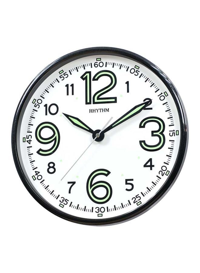 Rhythm Wall Clock Glow In The Dark With Silent Silky Move, CMG499BR71