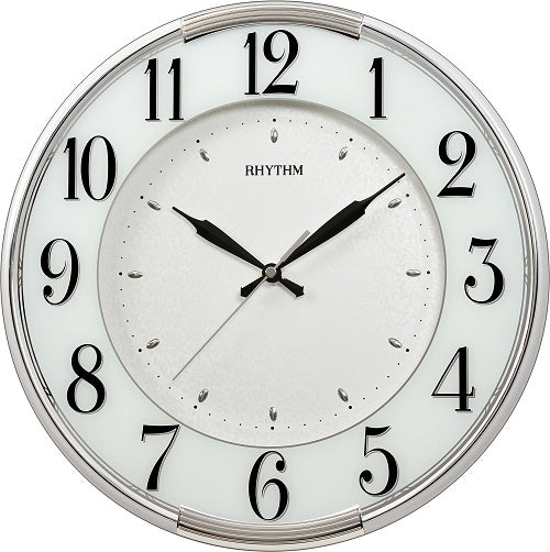 Rhythm Wall Clock, Mirror finish Glass With 3D Index & Silent Silky Move, CMG527NR03