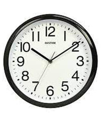 Rhythm Wall Clock, Analog Clock White Dial Black Case, CMG579NR02