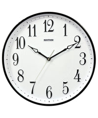 Rhythm Wall Clock, Analog Clock White Dial Black Case, CMG580NR02