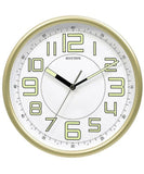 Rhythm Wall Clock, Analog Clock White Dial gold Case, CMG596NR18 