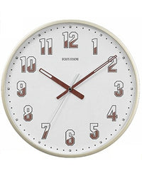 Rhythm Wall Clock Analog White Dial Cream Case, CMG599NR18