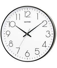 Rhythm Wall Clock, Analog White Dial Black Case, CMG601NR02