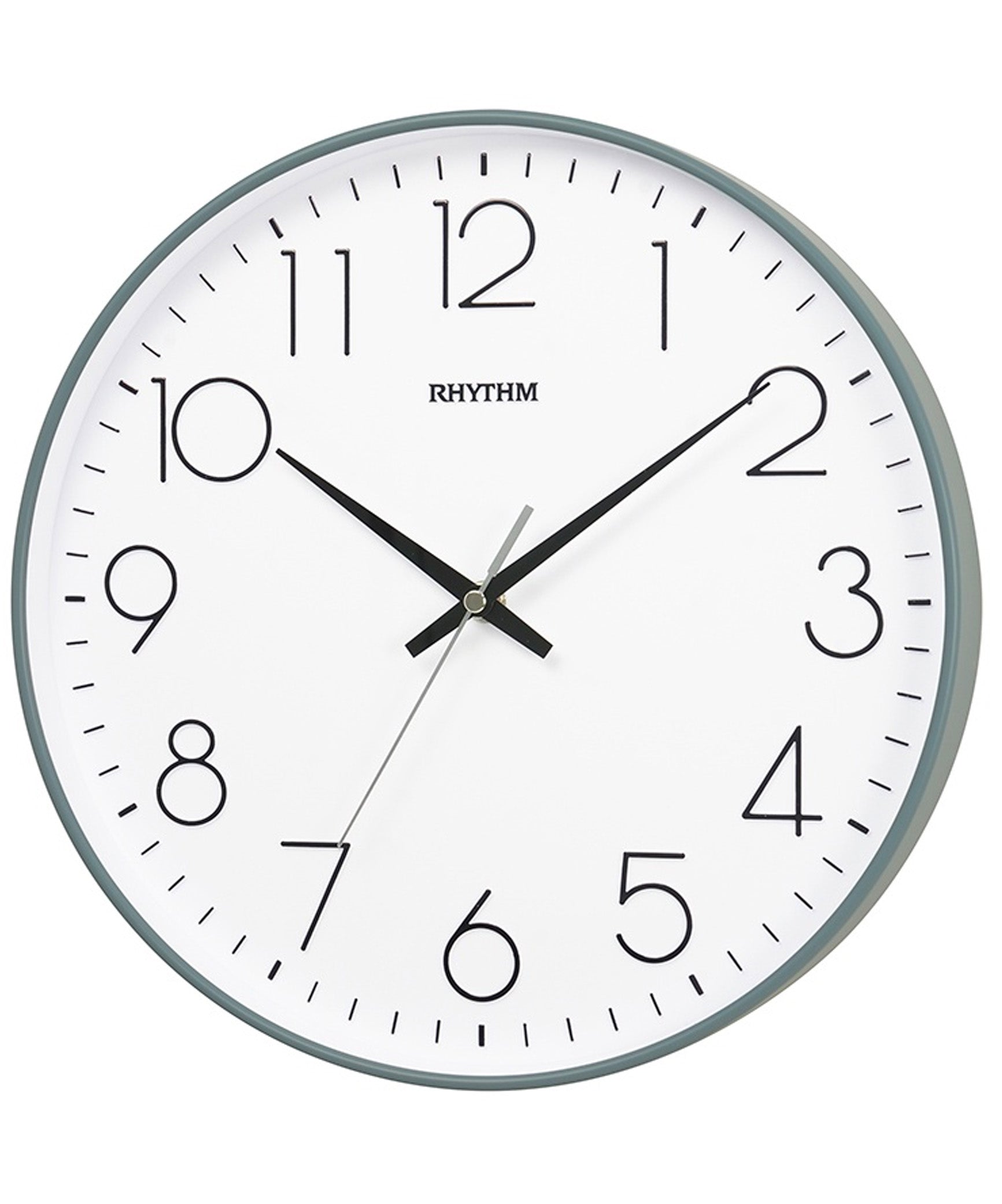 Rhythm Wall Clock, Analog White Dial Grey Case, CMG601NR08