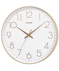 Rhythm Wall Clock, Analog White Dial Rose Gold Case, CMG601NR13