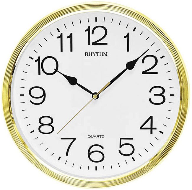 Rhythm Wall Clock,3D Numerals, CMG734CR18