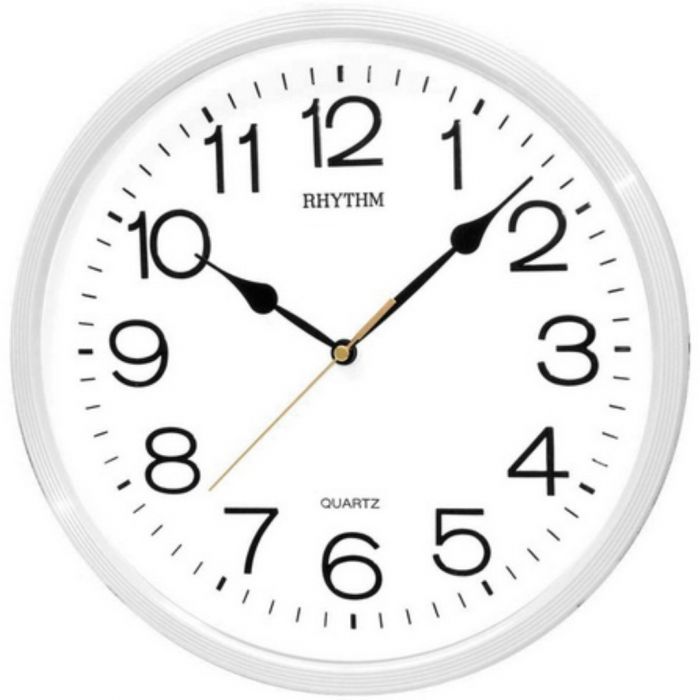 Rhythm Wall Clock,3D Numerals, CMG734NR03