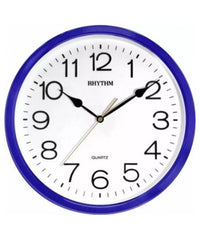 Rhythm Wall Clock, Analog White Dial Blue Case, CMG734NR11