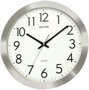 Rhythm Wall Clock, Aluminum Case, Silent Silky, CMG809NR19