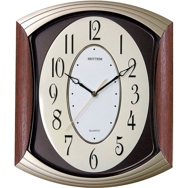 Rhythm Wall Clock,3D Numerals, Silent Silky, CMG856NR06