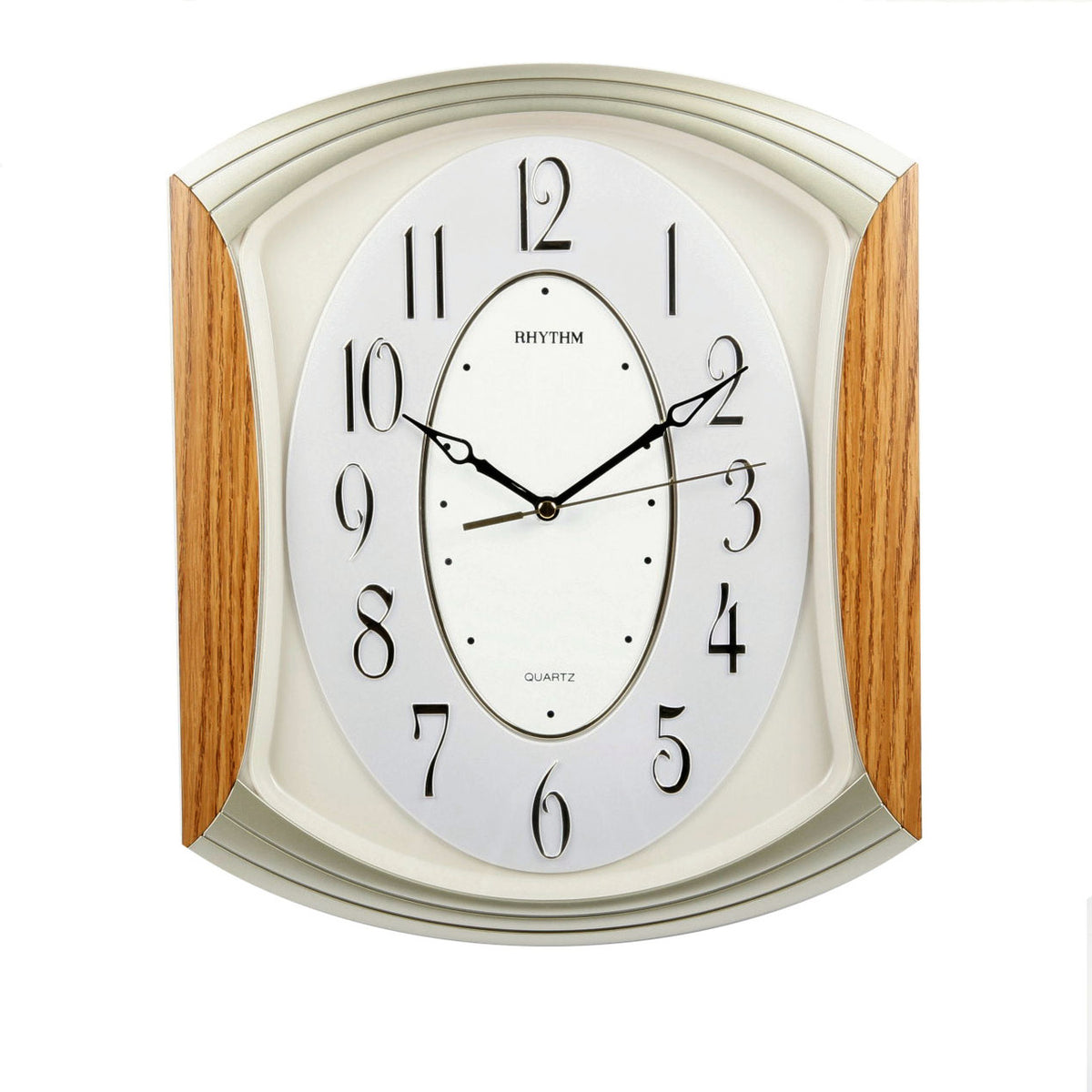 Rhythm Wall Clock,3D Numerals, Silent Silky, CMG856NR07