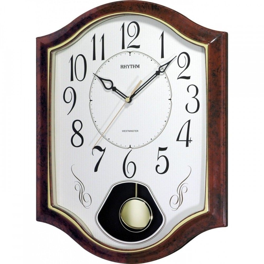 Rhythm Wall Clock, Westminister Chime, Striking & Pendulum, CMJ494NR06