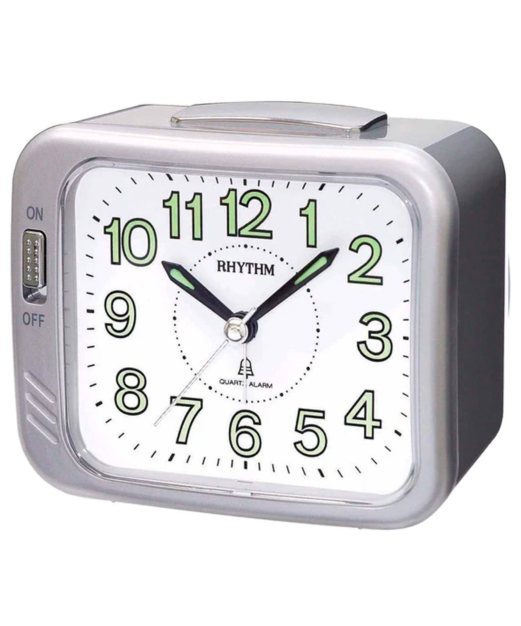 Rhythm Alarm Clock, Bell Alarm Clock & Snooze Light Silent Silky Move, CRA829NR19