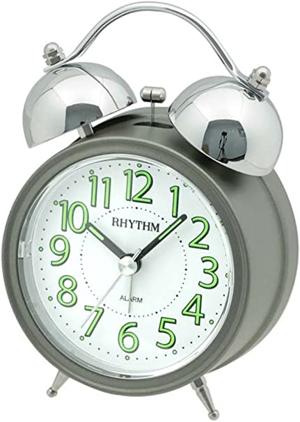 Rhythm Alarm Clock, With Super Bell, Snooze, Light & Super Silent Move, CRA843NR08