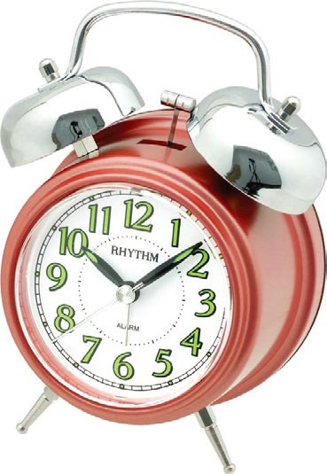 Rhythm Alarm Clock, With Super Bell, Snooze, Light & Super Silent Move, CRA844NR01