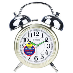 Rhythm Alarm Clock, With Super Bell,Snooze,Light & Super Silent Move, CRA845NR18