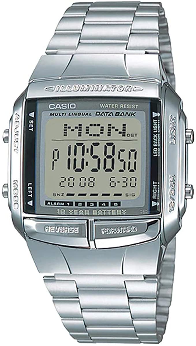 Casio Men's Watch Digital, Silver Dial Silver Stainless Steel Strap, DB-360-1ADF