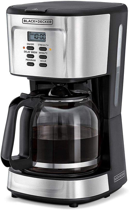 Black+Decker, Programmable Coffee Maker, 12 cups, Auto Brew, Keep Warm, Digital Display DCM85 Coffee Maker BL-DCM85